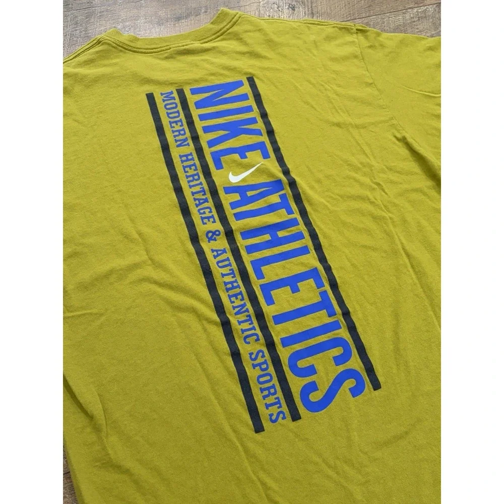 Vintage‎ 90s Nike Double Sided Graphic Tee Made In USA Green Large